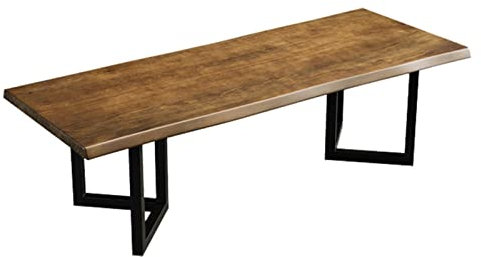 asdchZen Computertisch Massivholz-Büro-Computertisch Stabiler Schreibtisch Mit Schmiedeeisenrahmen, Tischplatte 5 cm Dick, Einzel- Und Doppeltisch, Einfach Zu Montieren,OneColor,180x80x75cm