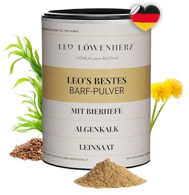 LEO LÖWENHERZ Barf Pulver für Hunde - 350g Ergänzungsfuttermittel - Tägliche Rundum-Versorgung für Hunde - Ohne Zucker & Getreide