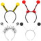 Karneval Haarreif,Biene Tentakel Stirnband,Marienkäfer Haarreif,Insekt Headwear Schwarzen Fühlern,Alien Haarband Silber mit 2 Runden Kugeln& Glitzereffekt,Haarschmuck für Party Fasching Halloween