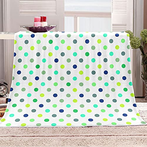 Wohndecke Kuscheldecke Flauschige & Warme Flanell Decke 70X100Cm Super Flausch Fleecedecke Sofadecke Mit Blaue Geometrische Punkte Muster Als Sofaüberwurf Decke Oder Wohnzimmerdecke