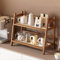 D-werack Wicker-Look Coffee Station Organizer, Bamboo Mug Holder Countertop, Kitchen Counter Shelf for Tea Coffee Bar Accessories, Matcha Stand, Cup Display, Condiment Storage Rack, 2 Tier, Brown