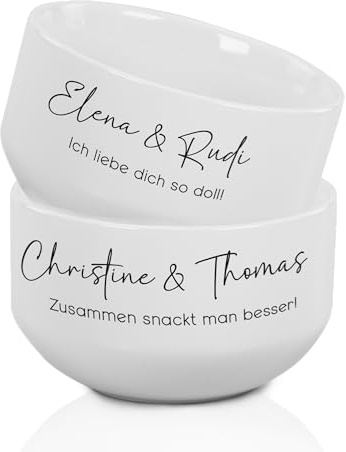 GRAZDesign Personalisierte Schüssel Müslischüssel Eiscremeschüssel Weihnachten Geschenk für Sie und Ihn Popcornschüssel Suppenschüssel