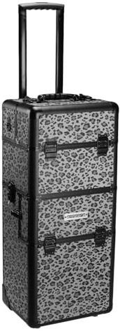 anndora 2 Rad Beauty Trolley 60 Liter Salontrolley Leo Noir