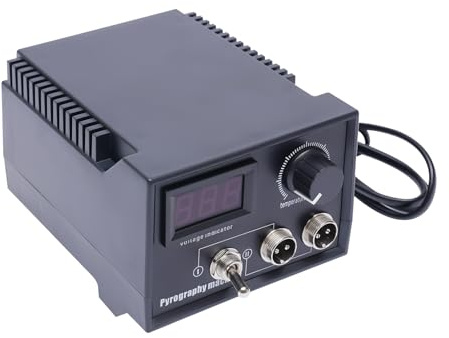 60W Pyrography Machine, 0-750°C Holzbrenner Set Profi mit 2 Griffe und 21 Spitzen, Holzverbrennung Kit für Holz Leder Kürbis