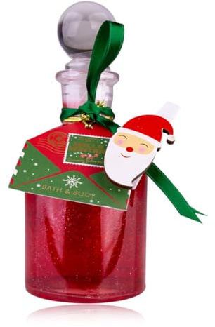 Accentra Schaumbad HELLO WINTER Badeschaum, Duschschaum, Duschgel in Flasche mit Santa-Dekoclip, Duft: Winter Apple, Frauen Geschenk Weihnachten rot