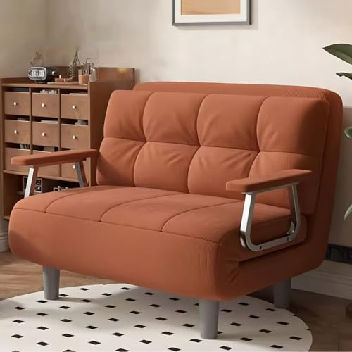 EZZPGDKU Schlafsofa Mit Bettfunktion – Klappsofa Schlafsessel 2 Sitzer, Bequemes Sofabett Mit Hochwertiger Schaumstoffpolsterung, Platzsparende Schlafcouch Für Wohnzimmer Oder Gästezimmer