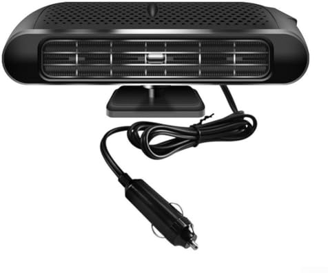 BlesConi Autoheizer 12 V 120 W Anti-Beschlag Entfroster für Windschutzscheibe, kompatibel mit 12 V Steckdose, ABS-Material, Schwarz Silber
