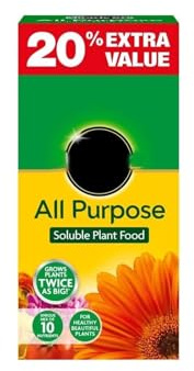 Miracle-Gro All Purpose Soluble Plant Food Fast Acting Fertiliser for Flowers, Vegetables, Shrubs & Houseplants, Indoor & Outdoor, Feeds Every 2 Weeks, (Orange - 1 Pack,1.2kg)