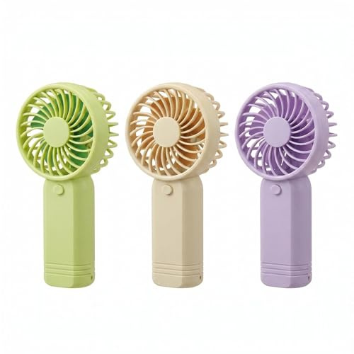 CutitiUU 3 PCS Mini Handheld Fan,Hand Held Travel Cooler,AAA Battery Operated,Pink, White,Purple,Portable Handheld Pocket Fan,for Neck Cooling Summer Bedroom Makeup Camping Travel Girl Women