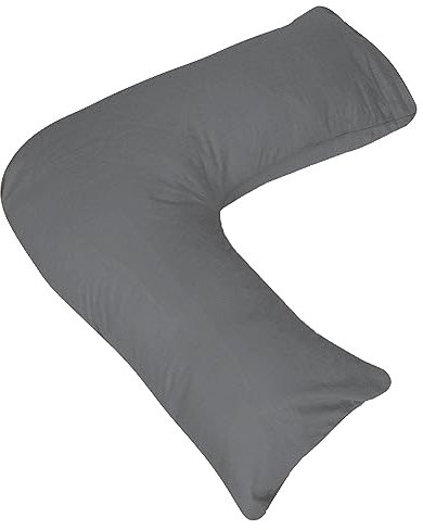 AmigoZone Orthopaedic-Luxury V Shaped Pillow Nursing, Pregnency, Back Support With Free Pillow Case (Grey)