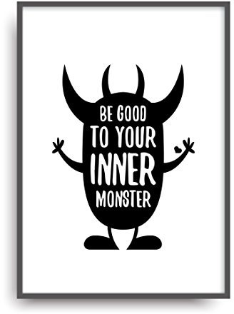 ALEMARG Moderner Vintage Poster Druck Inner Monster Fine Art Kunstdruck Deko Bild Print Plakat ungerahmt DIN A4 Geschenk