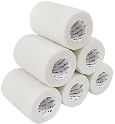 COMOmed selbstklebender verband elastische binde handgelenk bandage pflaster rolle Dog Bandagen Tierische Bandagen Weiß 7.5 cm X 6 Bände