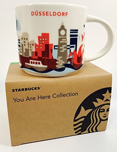 STARBUCKS Your Are HERE Collection (YAH) Düsseldorf Deutschland Porzellan Kaffeetasse Coffee (weiß, rot)