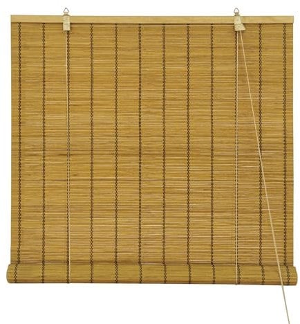 Victoria M. Bambusrollo Sonnenschutz Sichtschutz Rollo Seitenzugrollo, für Fenster und Türen, Blickdicht, 110 x 160 cm, Braun