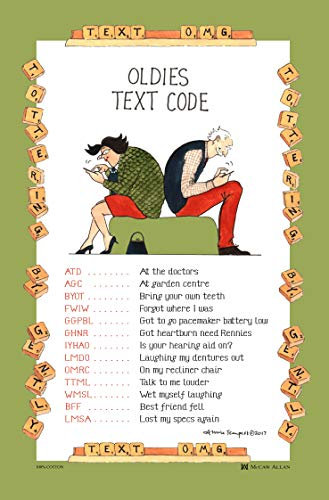 Samuel Lamont Oldies Text Code Cotton Tea Towel, Green