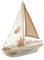 Deko Segelboot Boot Segler Schiff mit Seestern 28x24,5x5,5cm Maritime