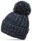 Caspar MU087 klassische Damen Winter Bommelmütze, Farbe:dunkelblau, Größe:One Size