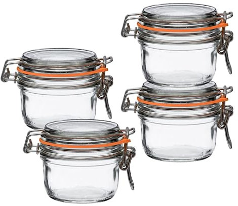 Le Parfait Super-Terrine-Glas, 125 ml, transparente Gläser, luftdicht, ideal für Weihnachts-Süßigkeitengläser, zur Aufbewahrung von Lebensmitteln für Urlaubspartys und andere Backutensilien