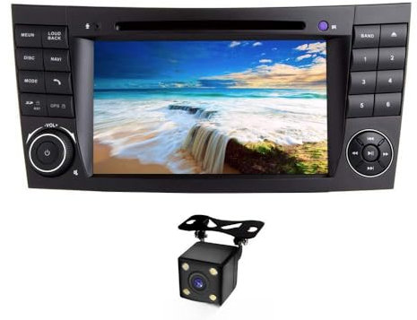 XISEDO Android 8.1.0 Autoradio 7 Quad-Core Autonavigation In-Dash Car Radio mit DVD Player Moniceiver für Mercedes-Benz E-W211/E200/E220/E240/E270/E280 (mit Rückfahrkamera)