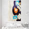 ABAKUHAUS Indie Wandteppich und Tagesdecke, Schallplatten Audio aus Weiches Mikrofaser Stoff Waschbar ohne Verblassen Digitaldruck, 140 x 230 cm, Schwarz Orange
