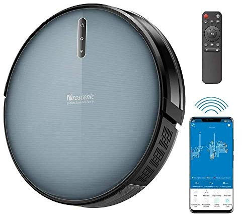 Proscenic 830T WLAN Saugroboter mit Wischfunktion(2 in 1:Staubsauger roboter), Wischroboter, 350ML Wassertank,App-Steuerung, Magnetband für Bereich Begrenzung.