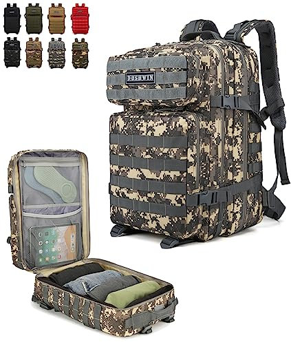 Doshwin 40L Taktischer Militär Rucksack Großer Armee Molle Assault Pack für Wandern Reisen Trekking Camping (ACU)
