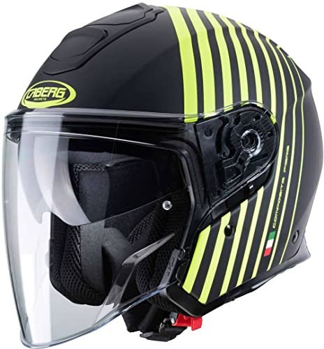 Caberg Unisex – Erwachsene Flyon Bakari Motorradhelm, MATT Black/GELLOW Fluo, XL