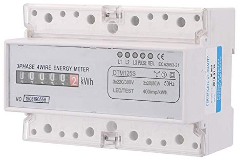 3 Phasen Leistungsmesser Dreidraht Energiezähler Energieverbrauch Digitaler Stromzähler Drehstromzaehler 220/380V 20-80A ß