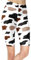 sissycos Damen Leopardenmuster Kurze Leggings, Tier Muster Radlerhose Fitness High Waist Kurz Hosen, Push up Laufhose Damen Blickdicht Short fü Sommer（Schwarzbraunes Kuhmuster,L-XXL）