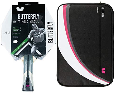 Butterfly® Timo Boll Vision 1000 Tischtennisschläger | Tischtennis Racket Bat TT Profi Wettkampfschläger für technisch fortgeschrittene Spieler | ITTF zertifizierter Pan Asia Belag | Griffform konkav