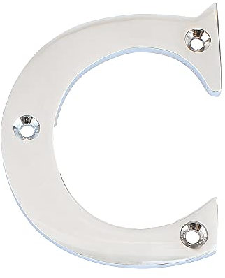 Nutfield Hardware 3 Inch / 75mm Modern Classic Chrome House Numbers with Mounting Screws for Walls, Doors, and Gates