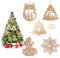 50Pcs Ornamenti Natalizi in Legno, Pendenti Decorazioni Ciondoli per Albero Di Natale con Corda di Canapa Spago per Appendere Finestra a Muro