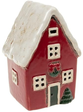 Keramiklaterne in Kornland-Dorf, rotes Haus