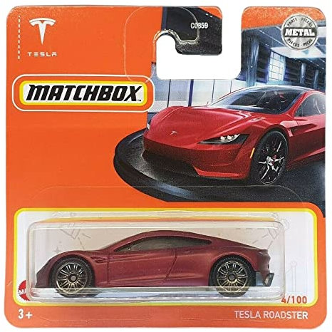 Matchbox - Tesla Roadster - dunkelrot - MBX 4/100 - GXM41 - Short Card - Superfast - Lesney - Mattel 2021