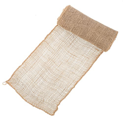 Yardwe 1 Roll Natürliche Jute Sackleinen Baum Protector Wraps Winter Baum Trunk Guard Wrap Strauch Pflanzen Abdeckung Frostschutzband Klebeband für Tischsets DIY Handwerk 20X300cm