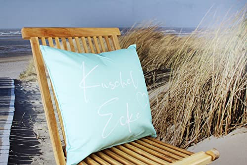 KAMACA Outdoor Dekokissen Kissen für Garten Lounge Balkon wasserabweisend schmutzabweisend UV Schutz ideal für Haus Garten Camping (Kuschelecke Mint)