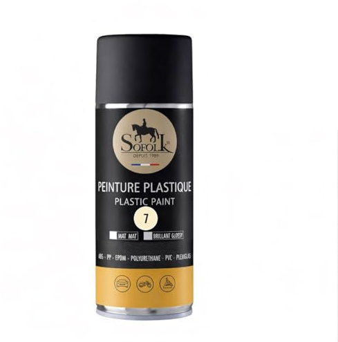 SOFOLK Peinture Plastique haute résistance pour auto, tableau de bord, garnitures de porte, pare-choc (07-COQUILLE BRILLANT)