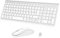 cimetech Combo Teclado y Ratón Inalambrico, 2.4G Teclado Raton Inalambrico Español 2 en 1 USB Ultra Delgado Silencioso Mouse, para PC/Laptops/Ordenador/Escritorio (Blanco y Plata)