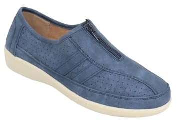 Ladies Dr Keller Zip Front Wide E Fit Leisure Shoe Navy