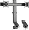 LogiLink BP0160 - Soporte Doble para Monitor de Escritorio de 2 Compartimentos de Aluminio para monitores Planos y curvados (17-27)