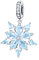 Schneeflocke Anhänger Charms für Pandora Armbänder,Sterling Silber 925 Weihnachten Blau Zirkonia Charms Bead