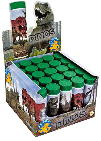 PUSTEFIX Seifenblasen Set I 25 x Klassik 42ml Dinos I Bubbles Made in Germany I Party Seifenblasen für Kinder-Geburtstag, Hochzeit, Standesamt, Polterabend I 25 x 42 ml Vorteilspack