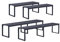 Mingone Gartenbank Wetterfest Schwarze Sitzbank Outdoor Parkbank aus Metall Sitzfläche aus Harz, Bänke für Gärten im Freien auf Balkonen Terrassen, 2-Sitzer x 2 + 3-Sitzer x2
