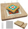 Squares Blocking Board Crochet Zubehör, Wooden Lochplatte Blockierbrett Häkeln, Sperrbrett für Granny Square mit 20 Stangenstifte aus Edelstahl Und 5 Nadeln mit Großem Öhr (Holz)