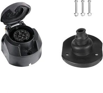 XUEYI Prise Remorque 13 Broches Femelle, avec Joint Arrière, Selon ISO 11446, 12V Prise Remorque 13 Broches Etanche, Prise pour Remorque 13 Poles Femelle, Prise 13 Broches pour Remorque Voiture