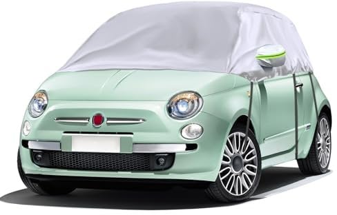 Opaltool Halbgarage für 2017-2023 VW T-ROC, Silberne Maßgeschneidertes Autogarage Softtop Halbabdeckung mit Verstellbaren Haken und Ohrkappen