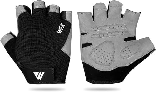 WESTWOOD FOX Fitnesshandschuhe für das Fitnesstraining rutschfest stoßdämpfend Gewichtheberhandschuhe gepolsterter Griff atmungsaktiv Fingerlose Trainingsunterstützung (Without Bracelets, S)