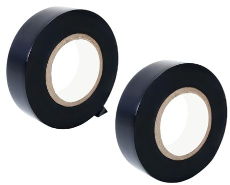Ctyjia 2 Rolls PVC Insulation Tape, Black Electrical Tape, 18mm x 20m Duct Tape, Electrical Insulation Tape, for Insulating, Protecting Electrical Wires