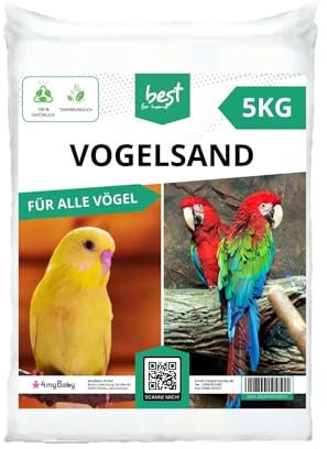 Best For Home Vogelsand | Vogelsand 5kg für Käfig | Quarzsand Vogelsand - Leicht zu dosieren und gleichmäßig zu verteilen | Papagei Sand Idealer Bodengrund für Käfige und Volieren