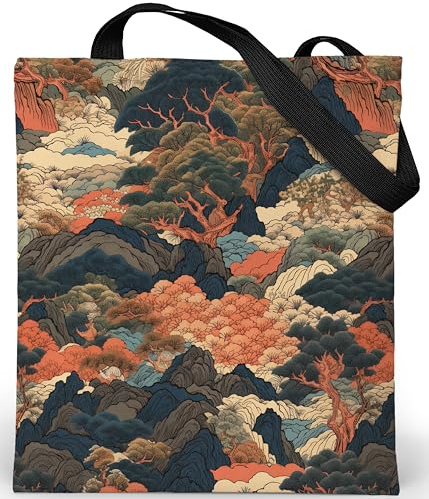 Loxato Tote Bag mit Reißverschluss - Aesthetic Tasche - Samtgewebe Velluto - Stofftasche Damen mit Reißverschluss Groß B37 H42 cm - Jutebeutel Bedruckt - Beuteltasche Damen - Stoffbeutel Aesthetic
